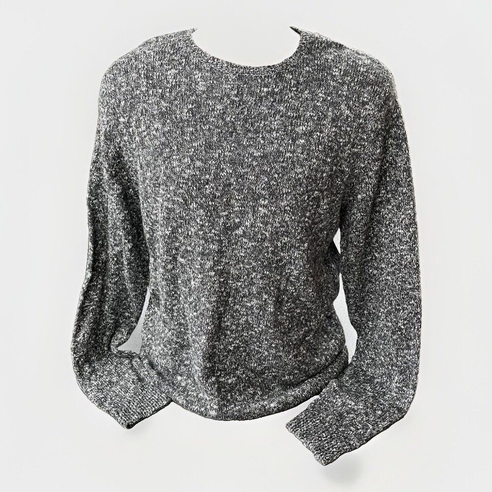 Calibrate Men’s Black Marled Knit Sweater Size L Crew Neck Wool Blend Soft